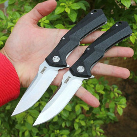 CRKT Black Stonewash Customized G10 Handle Stainless Steel Folding Knife UD406587